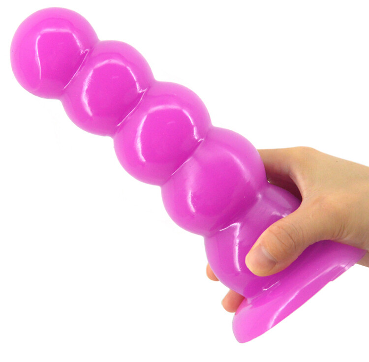 Wine Red Transparent Big Ice-sugar Gourd Anal Plug Soft Transparent Sex Toys