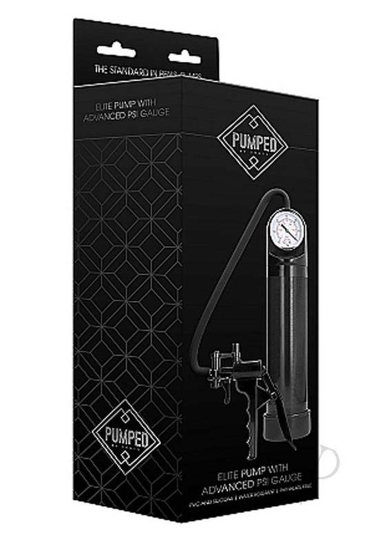 Pumped By Shots Elite Penis Pump with Advanced PSI Gauge – Black