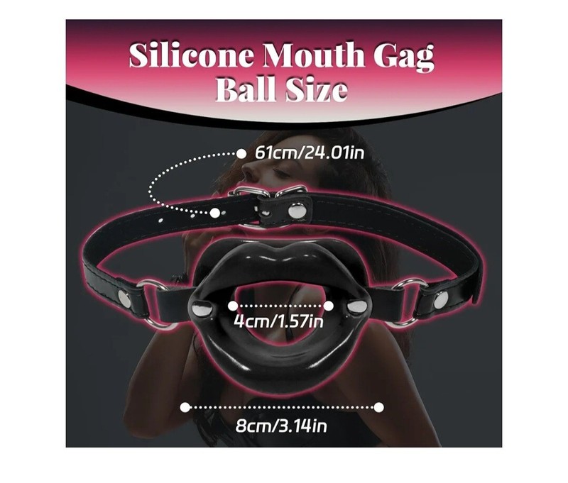 Open Mouth Gag Silicone O-Ring Gags Ball BDSM Bondage Sex Toys, Black gallery