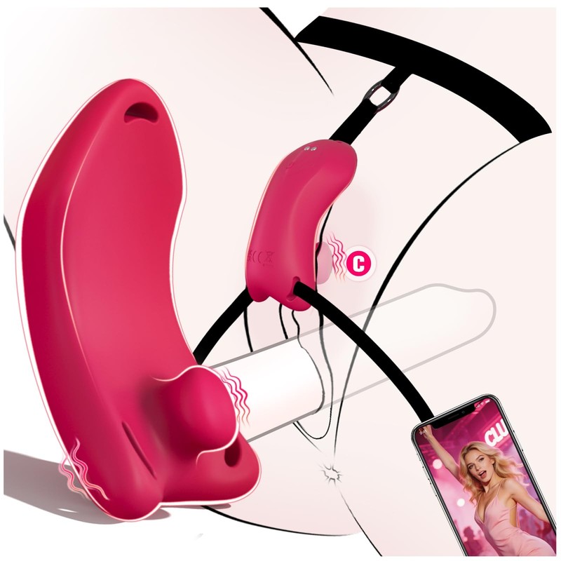 Couples Women App Remote Control Wearable Vibrator, Hands Free Vibrating Stra…