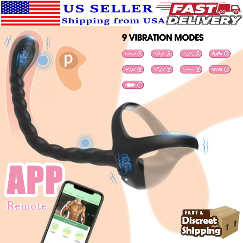 Anal Vibrator Prostate Massager With Cock Ring Sex Toy for Couple Male Anal Plug