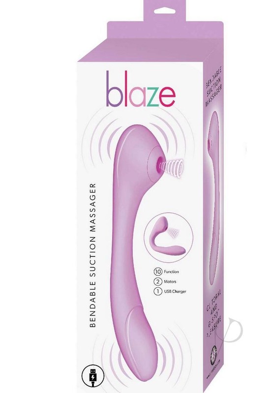 Blaze Bendable Suction Rechargeable Silicone Massager – Lavender
