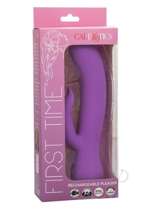 First Time Silicone Rechargeable Pleaser Rabbit Vibrator – Purple