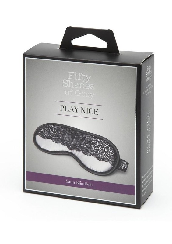 Fifty Shades of Grey Play Nice Satin and Lace Blindfold – Silver/Black