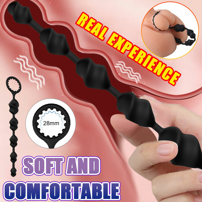 Anal Beads Butt Plug Soft Silicone Prostate Massager Sex Toy for Men Women Adult