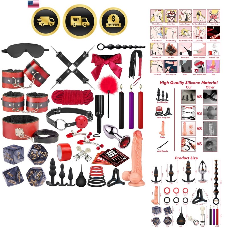BDSM Restraints Kit for Adults Bondage Gear Toys for Women and Couples