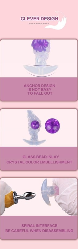 Jeweled Crystal Butt Plug Faux Tail Premium BDSM Cosplay Adult Toy for Women Men gallery