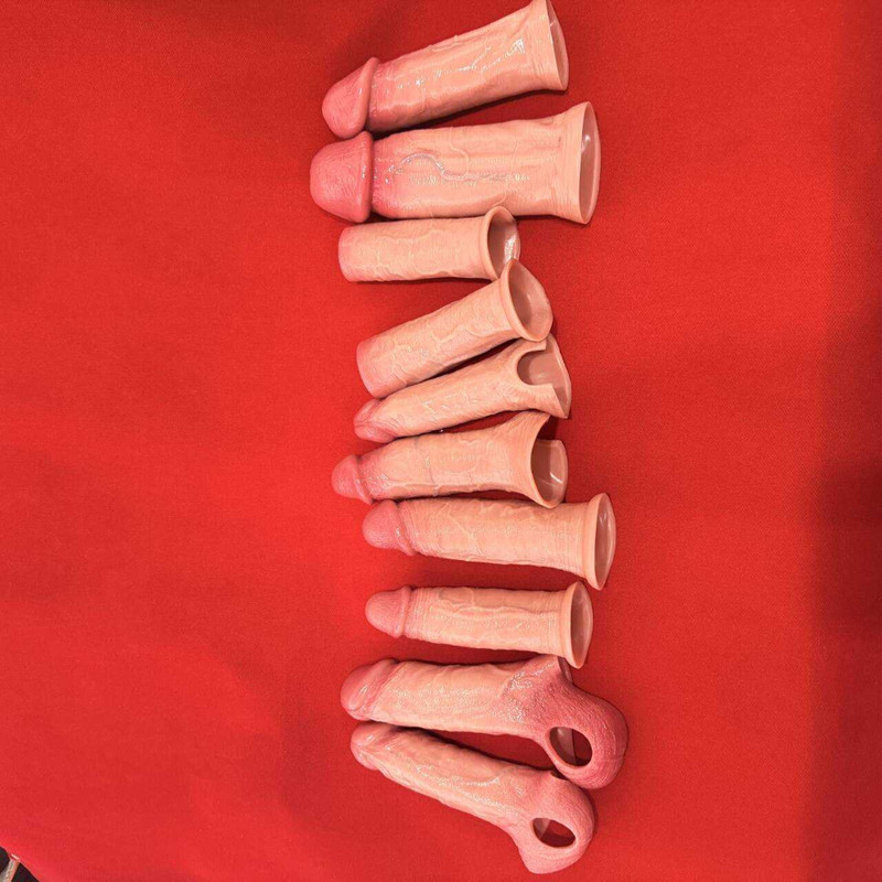 Reusable Thick Penis Extender Sleeve Extension Male Girth Enhancer Enlarger gallery