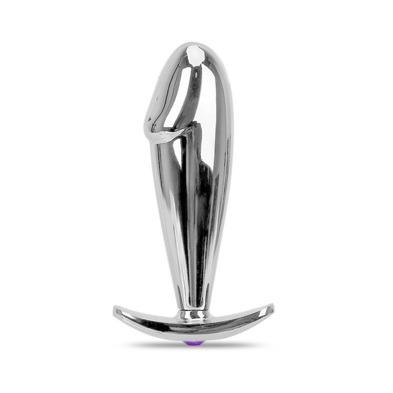 Stainless Steel Metal Wearable Realistic Cock Head Anal Butt Plug Sex Toys