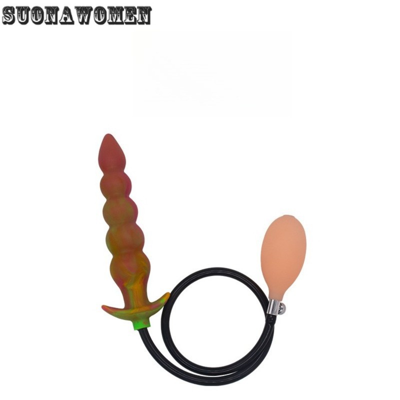 Inflatable Anal Plug with 5 Coloured Beads Posterior Bead Massage Anal Dilator gallery