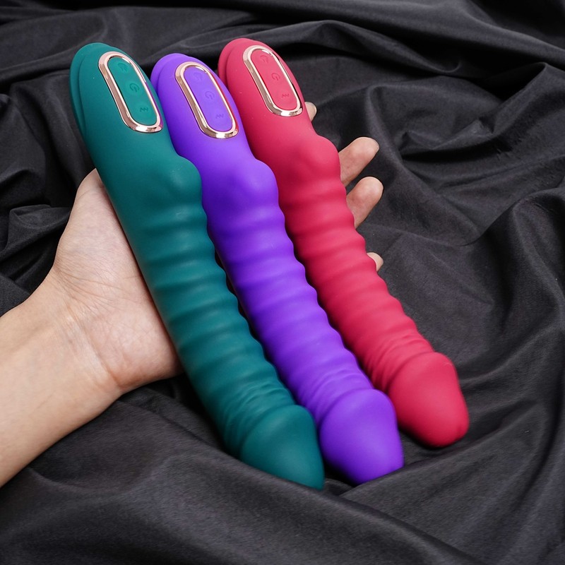 9.45" Long Heating Vibrating Dildo Anal Plug Massager/Inflatable Sex Pillows US gallery