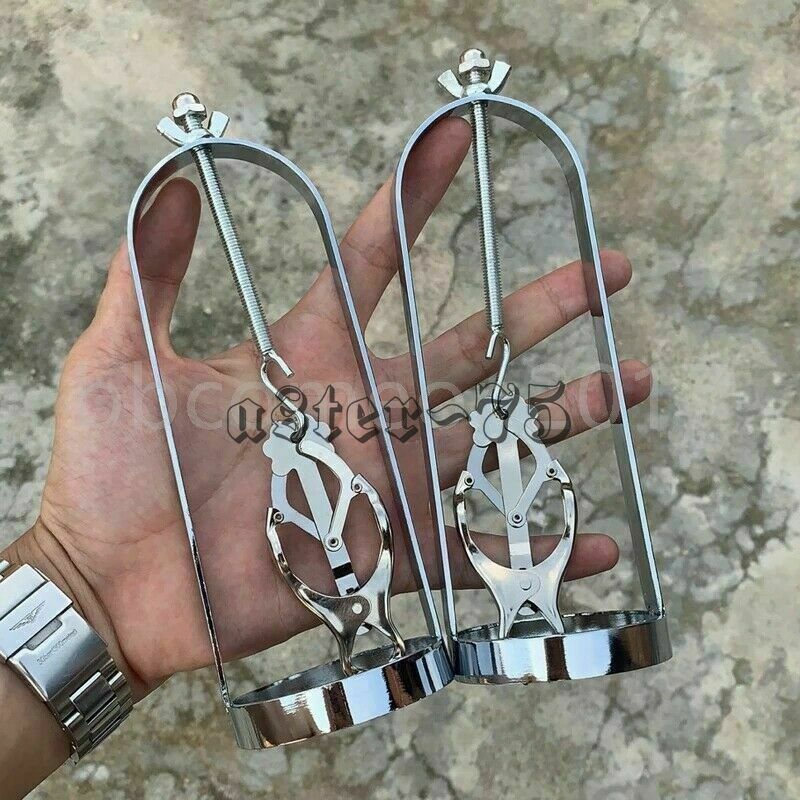 Female Butterfly Adjustable Torture Clamps Cage Breast Clips Restraint device