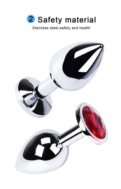 Butt Plug Anal Toy Colorful Jewel Metal Stainless Sex Toys For Women Men Couples gallery