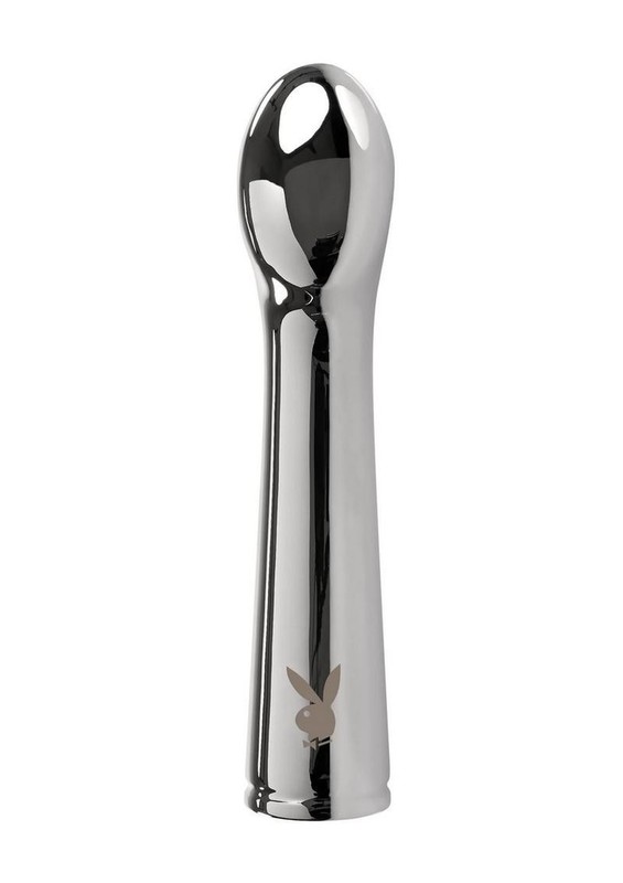 Playboy Swoon Rechargeable sleek metal Vibrator - Silver gallery