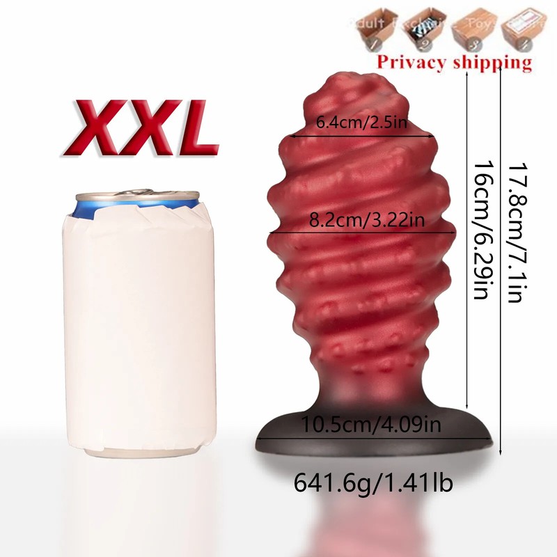 Super Huge Anal Plug Soft Spiral Dildo Butt Plug Anal Training Dilator Sexy Toys