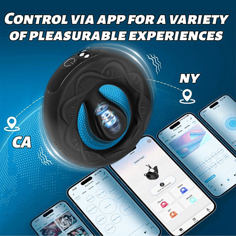 Penis Cock Ring Vibrator G-spot Dildo Massager Sex Toys for Women Men Couples US gallery