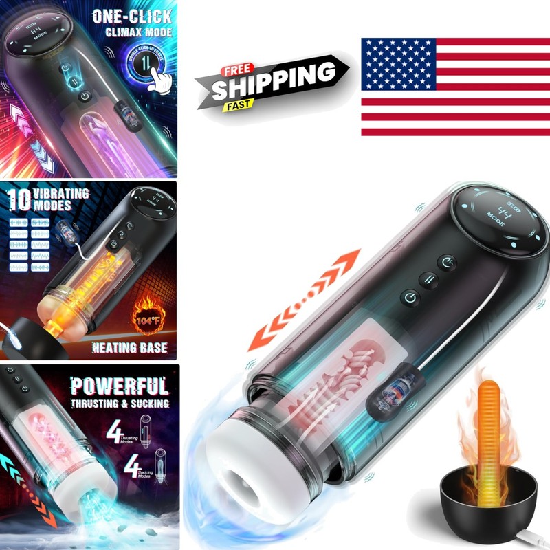 Heatable Male Masturbation Cup with 4 Thrusting Modes and Waterproof Design