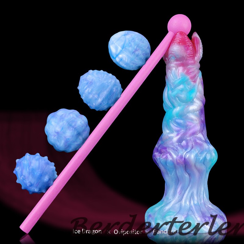 Fantasy Ovipositor Dildo Silicone Anal Vaginal Lay Eggs Hand-Push Anal Sex Toys