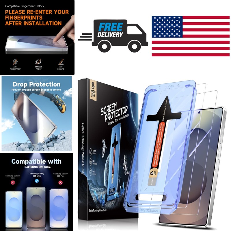Auto Dust Elimination Screen Protector for Samsung Galaxy S25 Ultra Easy Install