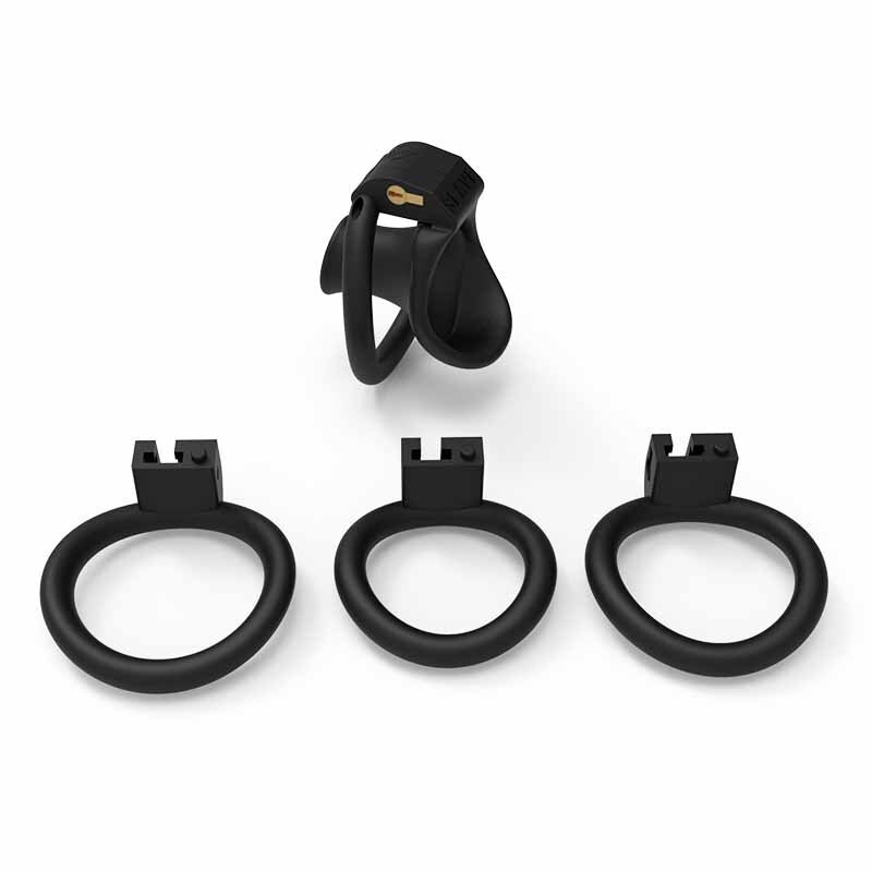 Sissy Inverted Negative Chastity Cage with 4-Rings for Man Rings Chastity Device