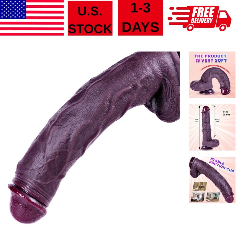 13&Prime; Realistic Huge XL Dildo,Extra-Large Dual Density Silicone Thick Dildo with S