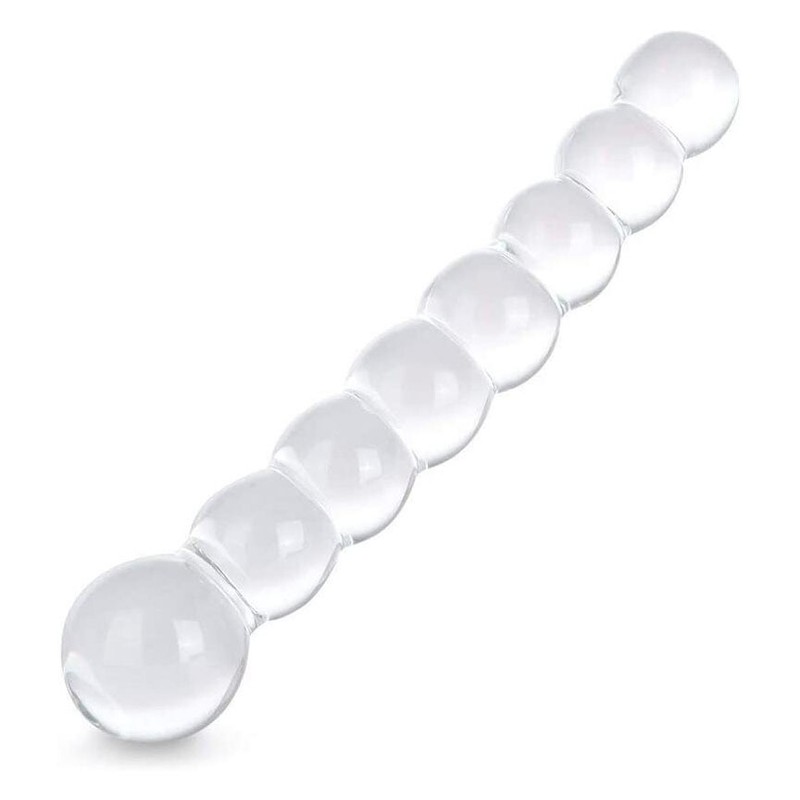Curved Beaded Glass Dildo Dong Wand G-spot Anal Sex Toys for Men Women Couples gallery