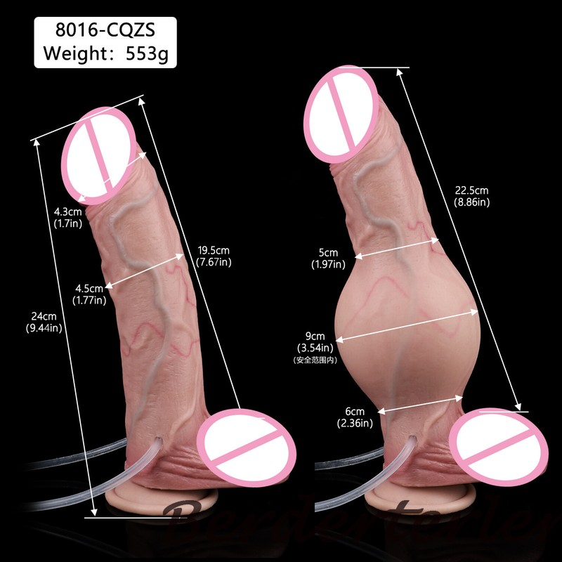 FAAK Silicone Inflatable Ejaculation Dildo With Sucker Squirting Penis Sex Toys gallery