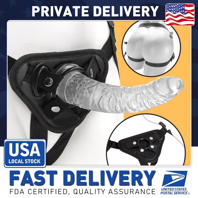 Strap On Harness Dildo Dong Pegging Sex Toys for Lesbians Couples Adjustable US