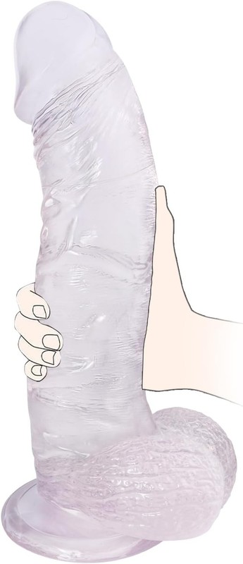 10 Inch Clear Dildo Big Dildos, Soft Realistic Huge Dildo with Strong Suction Cu