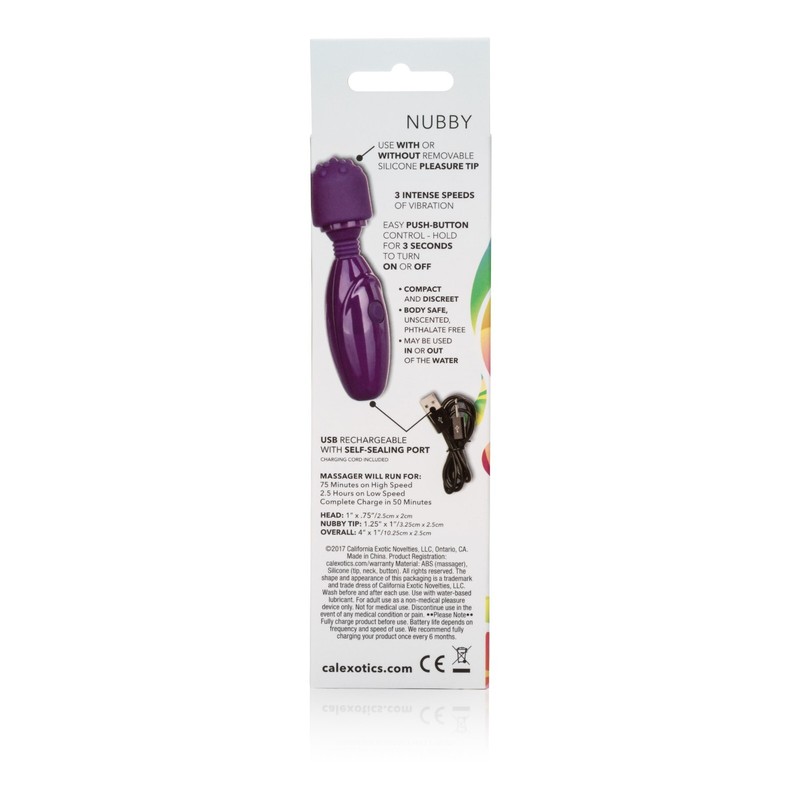 Cal Exotics Tiny Teasers Nubby Wand Vibe Purple - Mini Clitoral Vibrator gallery