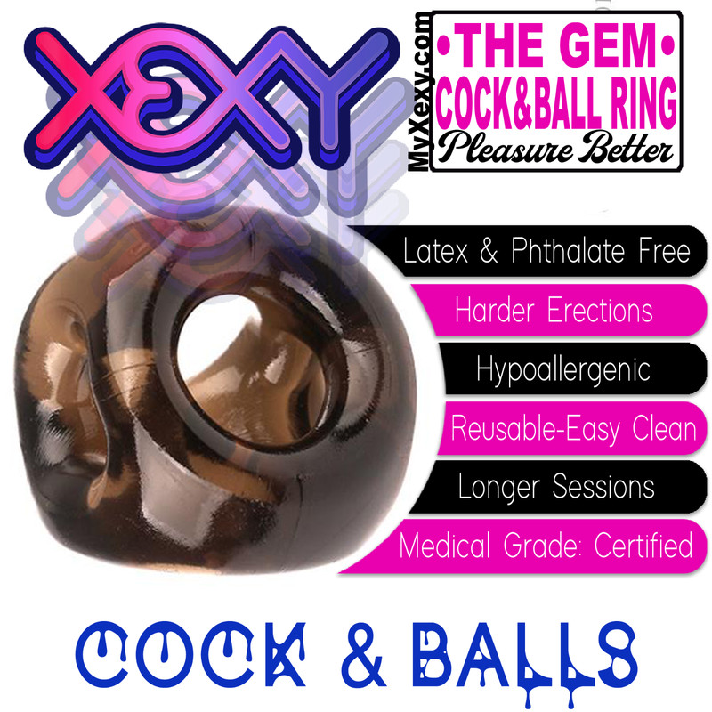 TIGHT Gem Ball & Cock Ring Hard Erection Penis Ring Adult Mens Sex Toy Enlarger