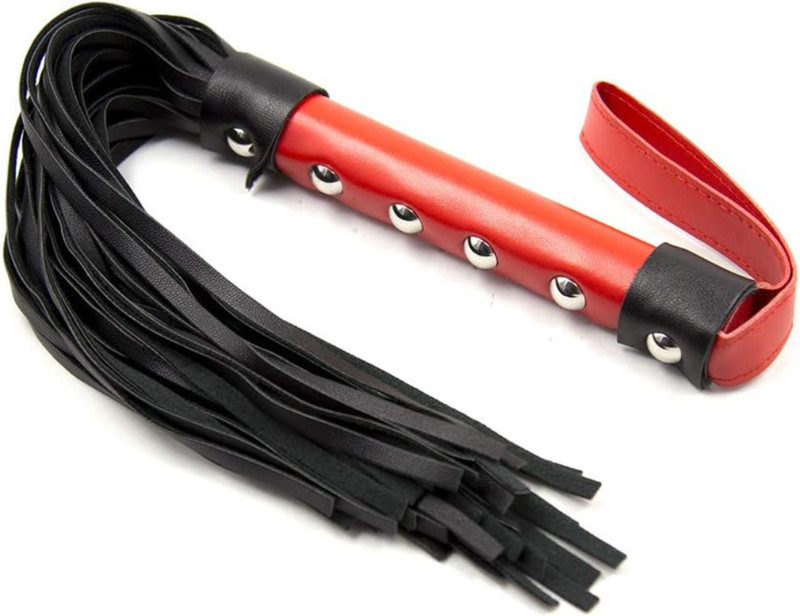 Leather Riding Crop Red Whip for Play Cosplay Whip 19-inch Equestrian Kit BDSM gallery