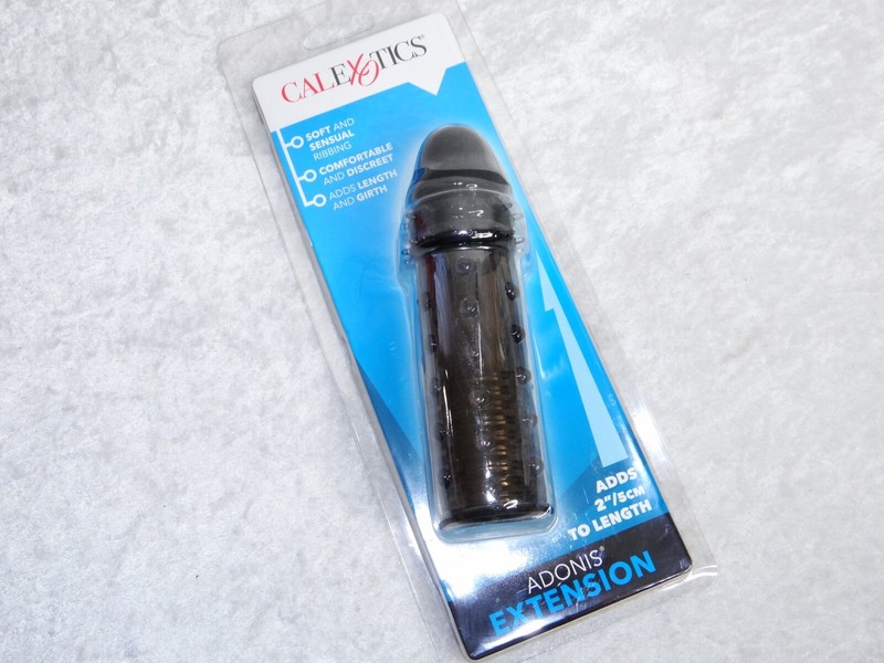 Adonis Penis Extender Male Nub Ribbed Sleeve Enhancer Extension Smoke