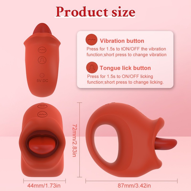 Hands-Free Clitoral Suction Ring Vibrator 10 Modes Licking Tongue Stimulator Toy gallery