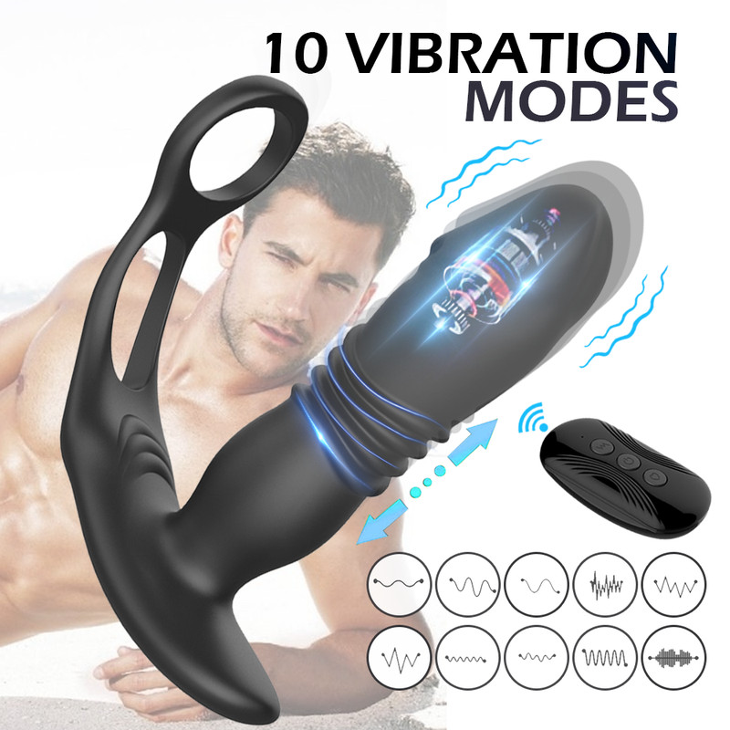 Male Prostate Massager Vibrator Thrusting Anal Butt Plug Dildo Sex Toys for Men gallery