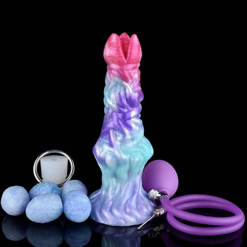 Silicone Infltable Dildos Lay Eggs Anal Vaginal Massager Adult Product Sex Toy