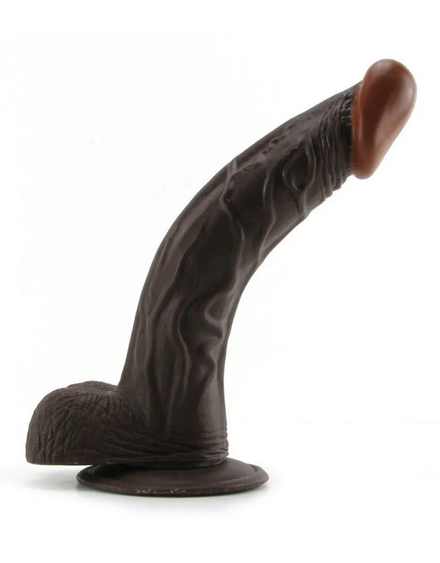 Real Skin Whoppers 8&Prime; Dildo Brown Realistic Flexible Dong w/ Suction Cup
