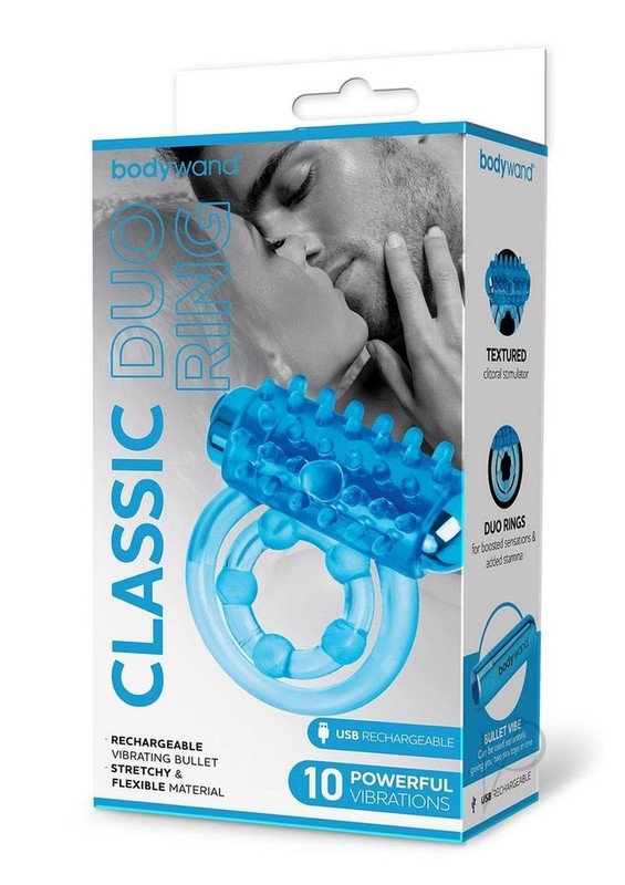 Bodywand Rechargeable Silicone Classic Duo Ring – Blue