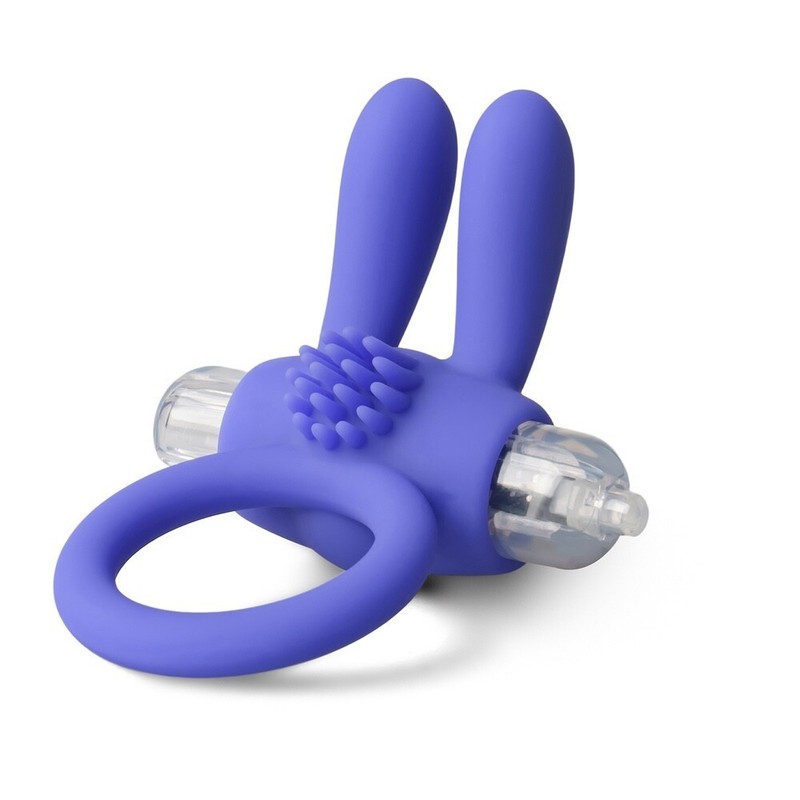 Silicone Rabbit Vibrating Cock Ring Stay Hard Penis Enhancer Sex Toy for Men gallery