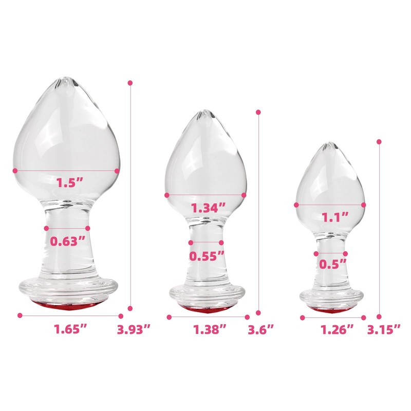 Crystal Glass Anal Plug with Luxury Jewelry Butt Plug Fetish Anus Stimulation... gallery