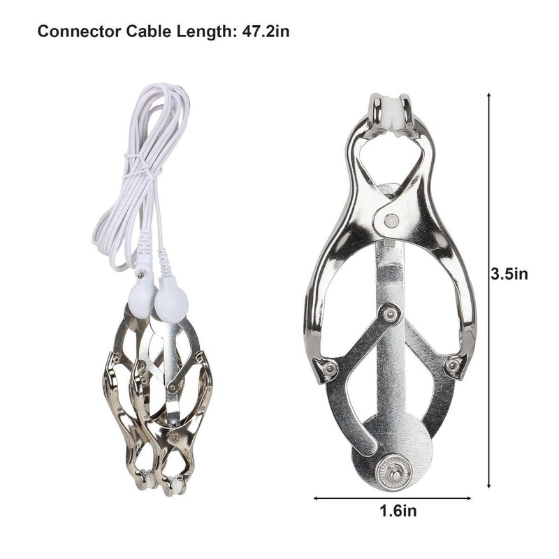 Adult Women Shock Nipple Clamps Electric Breast Clip Clit Clamp SM BDSM Toy NEW gallery