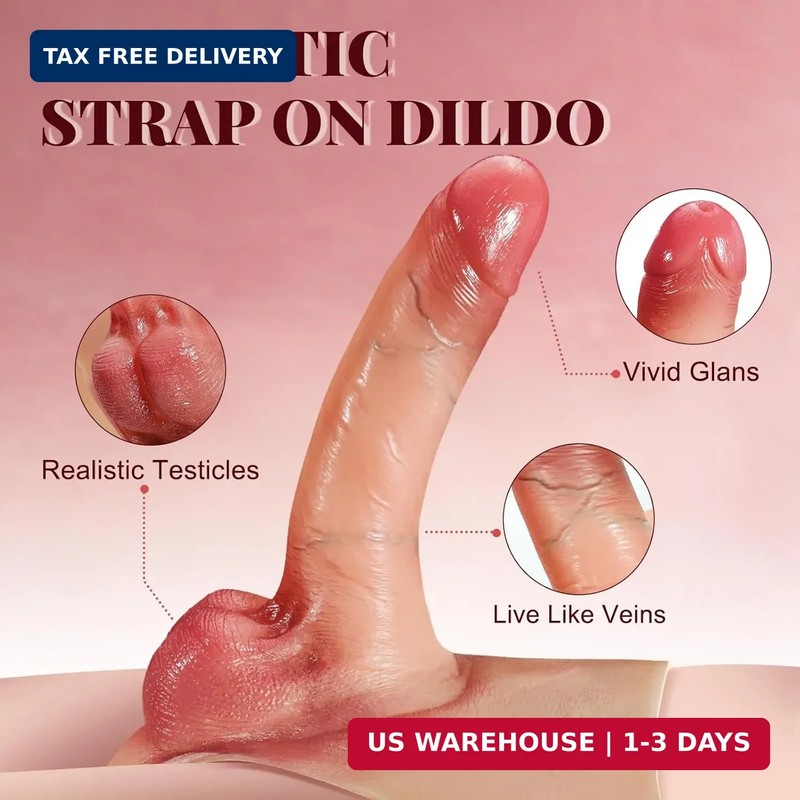 Strap on Dildo Sex Toys for Couples, Silicone Strap on Harness with 6.3 Inches R gallery