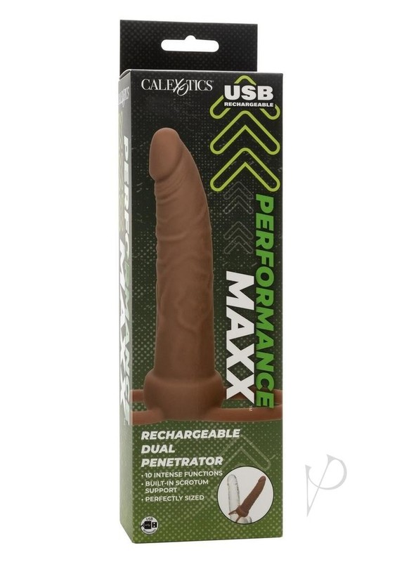 Performance Maxx Rechargeable Silicone Dual Penetrator – Chocolate