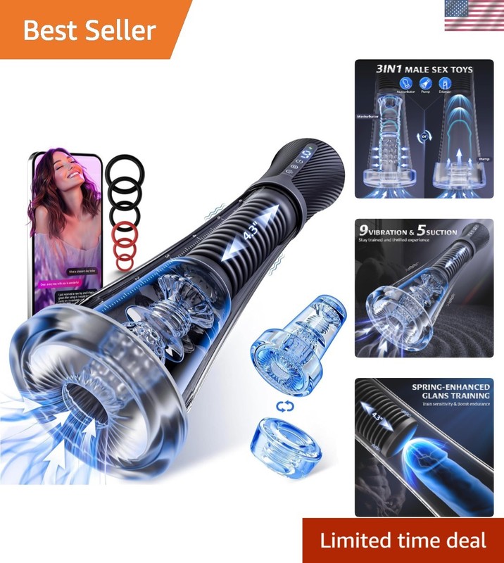 Intelligent Vibrating Penis Pump – See It Grow with 2 Sleeves & 6 Rings Included
