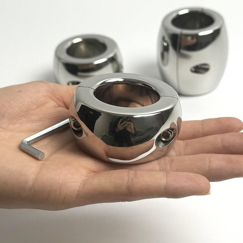 Stainless Steel Screw Ball Stretcher Ring Enhancer For Male