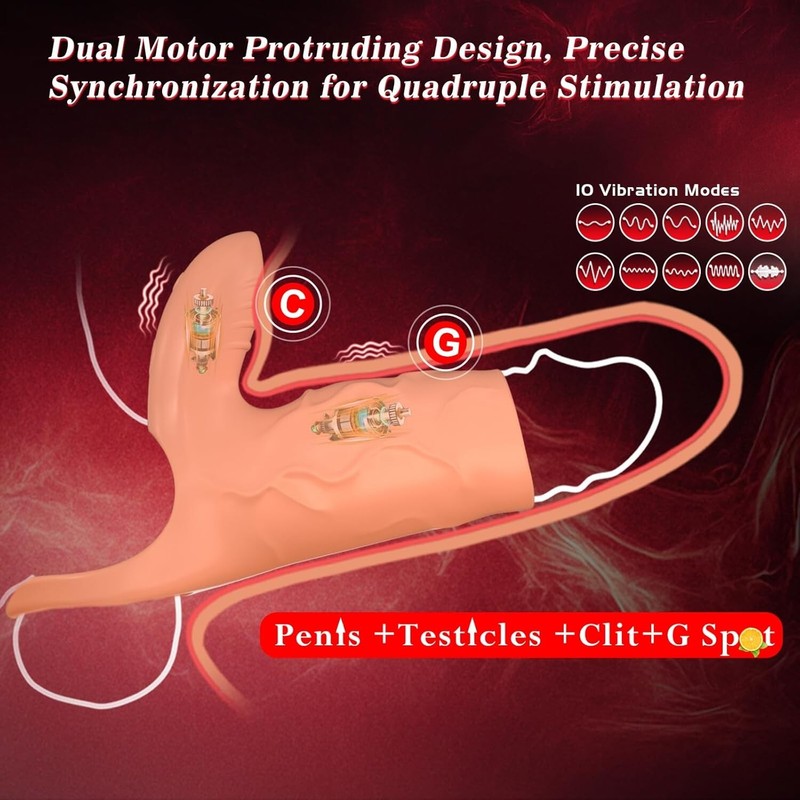 Men Penis Cock Ring Vibrator G-spot Dildo Massager Couple foreplay sex toys gallery