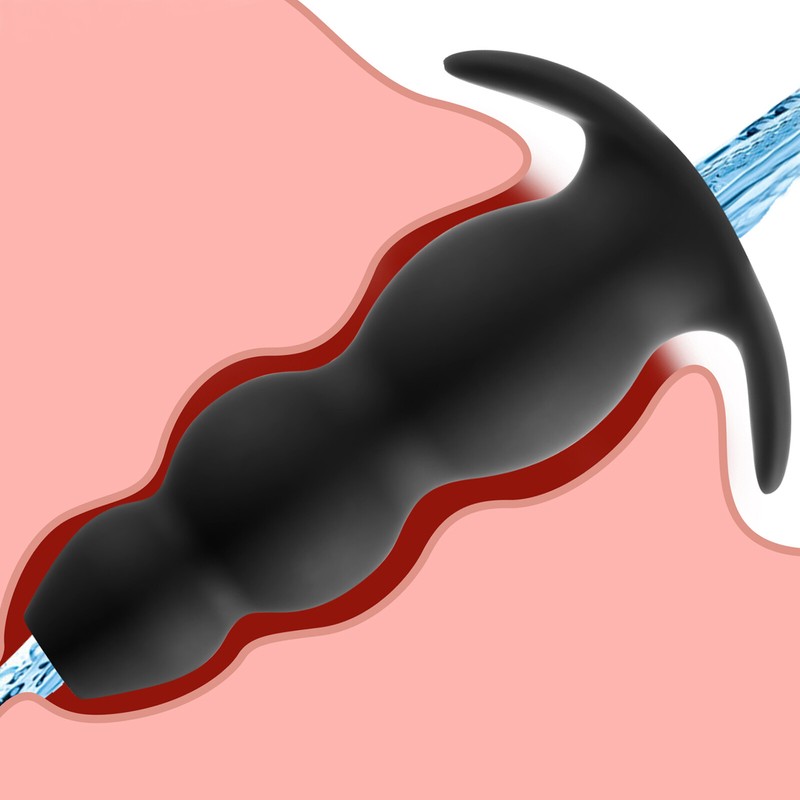7.67'' Hollow Silicone Anal Butt Plug Dildo Prostate Massager Sex Toys Men Women gallery