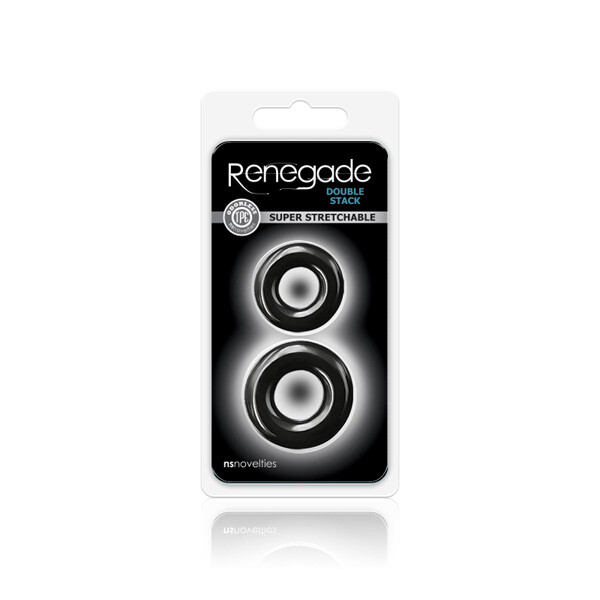Renegade Double Stack Black - Super Stretchable Cock Rings Sexual Enhancement gallery