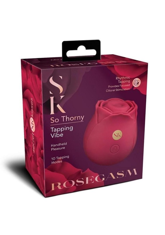 Secret Kisses Rosegasm So Thorny Rechargeable Silicone Vibrator – Red