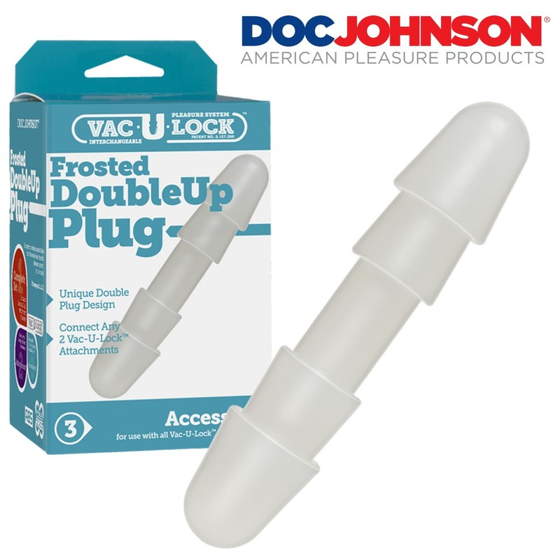 Doc Johnson Vac-U-Lock - Frosted Double Up Plug Accessory Dual Plug Accessory